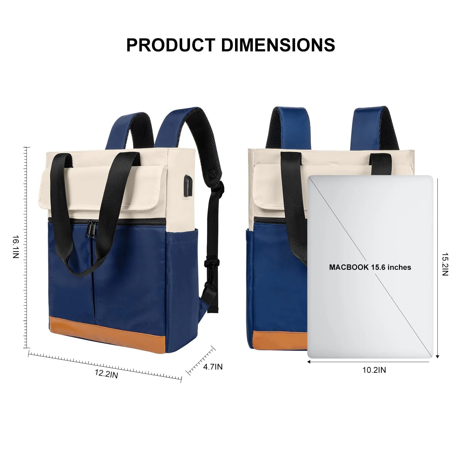 Large Travle Laptop Tote Backpack 3