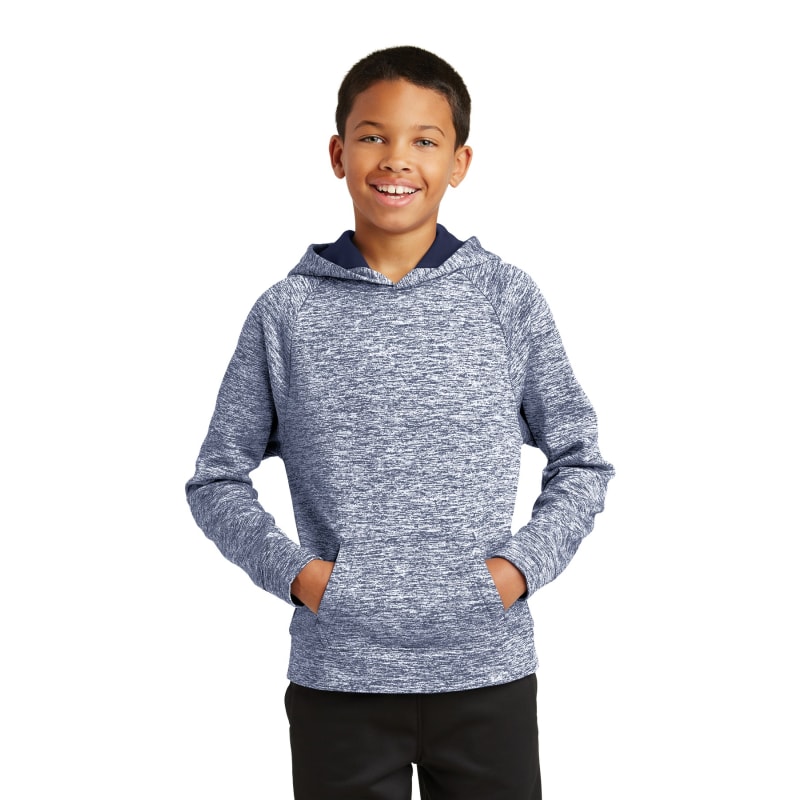 Sport-Tek Youth PosiCharge Electric Heather Fleece Hooded Pullover. 7