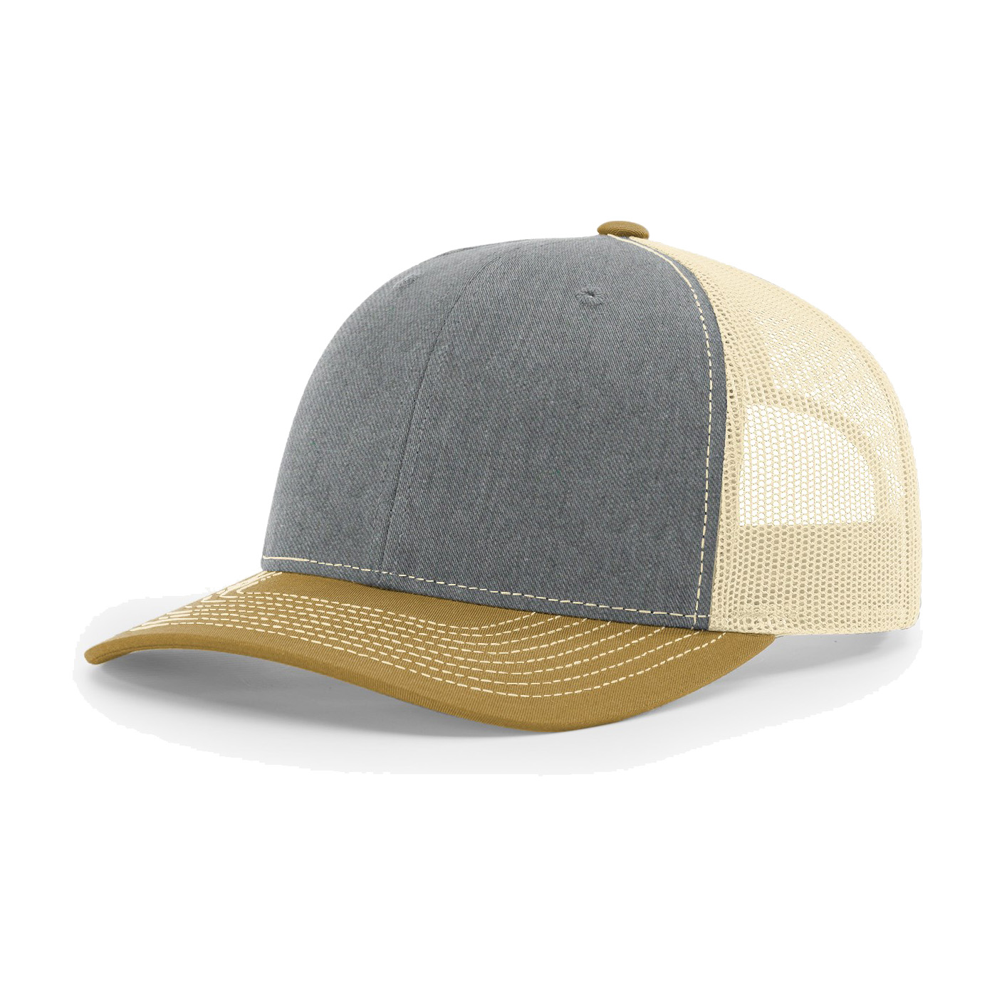 Richardson 112 6-Panel Snapback Trucker Hat w/Leatherette Adhesive Patches or Embroidery 88