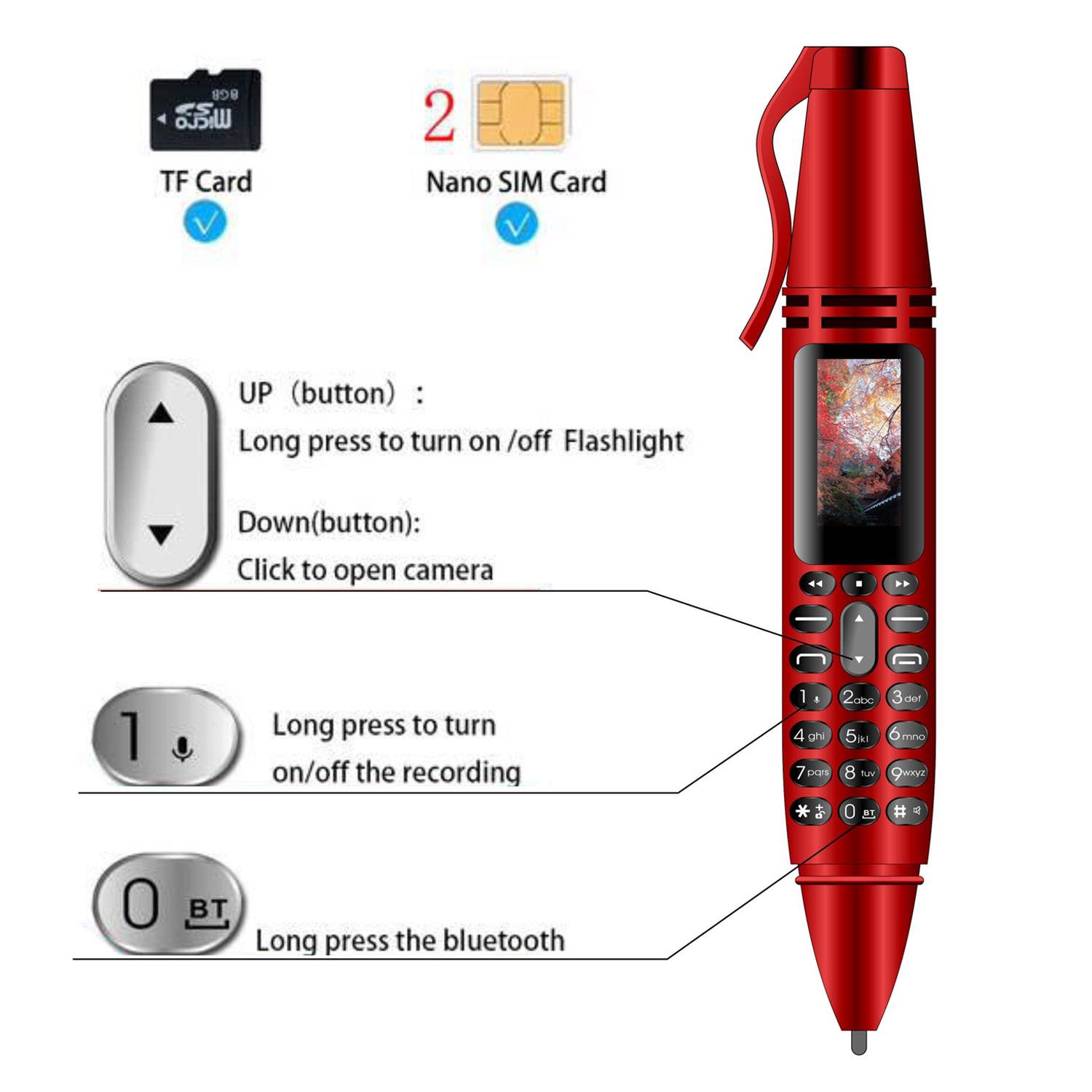 Creative Pen Mini Keyboard Phone Tool 3