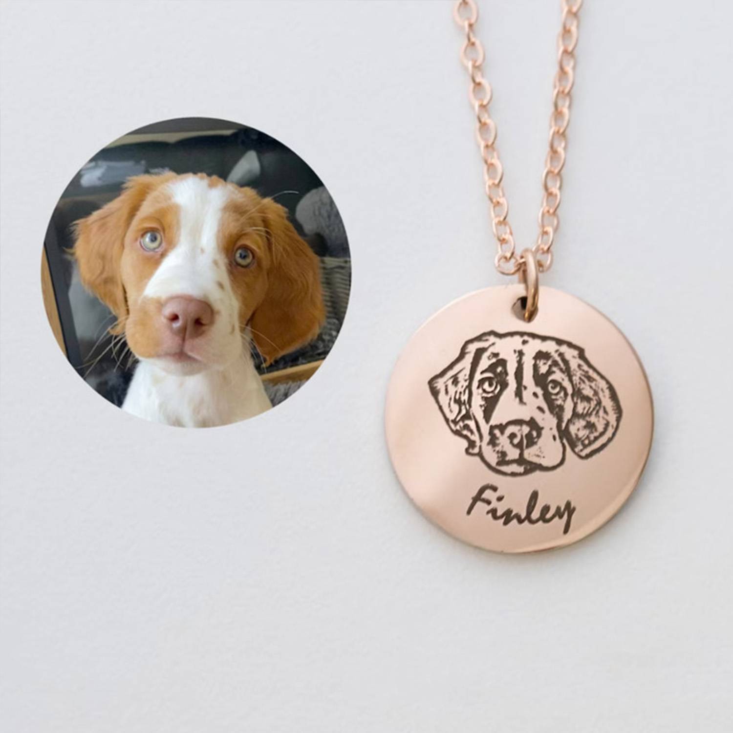 Custom Stainless Steel Pet Portrait Necklace 4