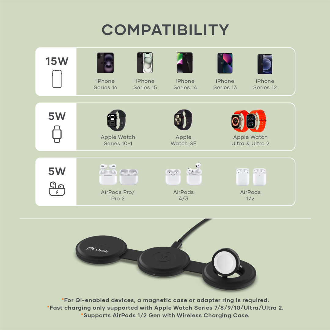 SATECHI® OntheGo™ 3-in-1 Wireless Charger 7