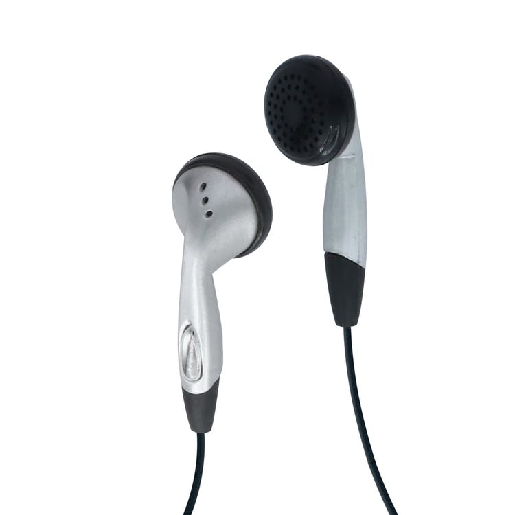 Single Use Stereo Earbuds - Silver/Black 3.5mm Wired 2