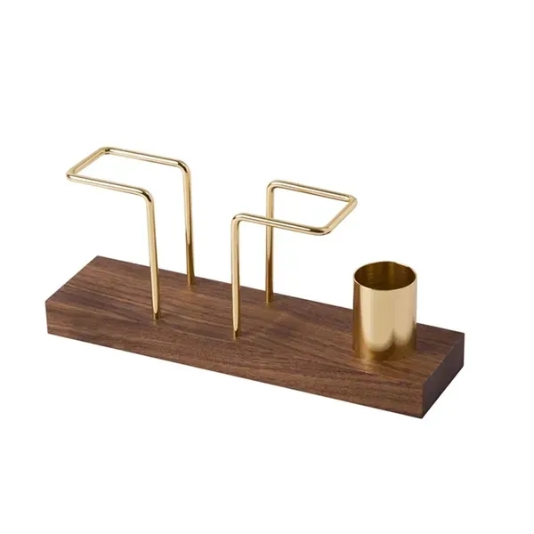 Wooden Vertical Napkin Holder with Toothpick Dispenser Combo 1