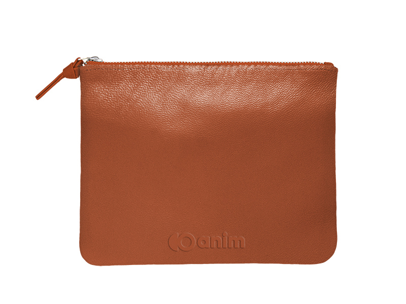 Real Leather Flat Pouch Medium