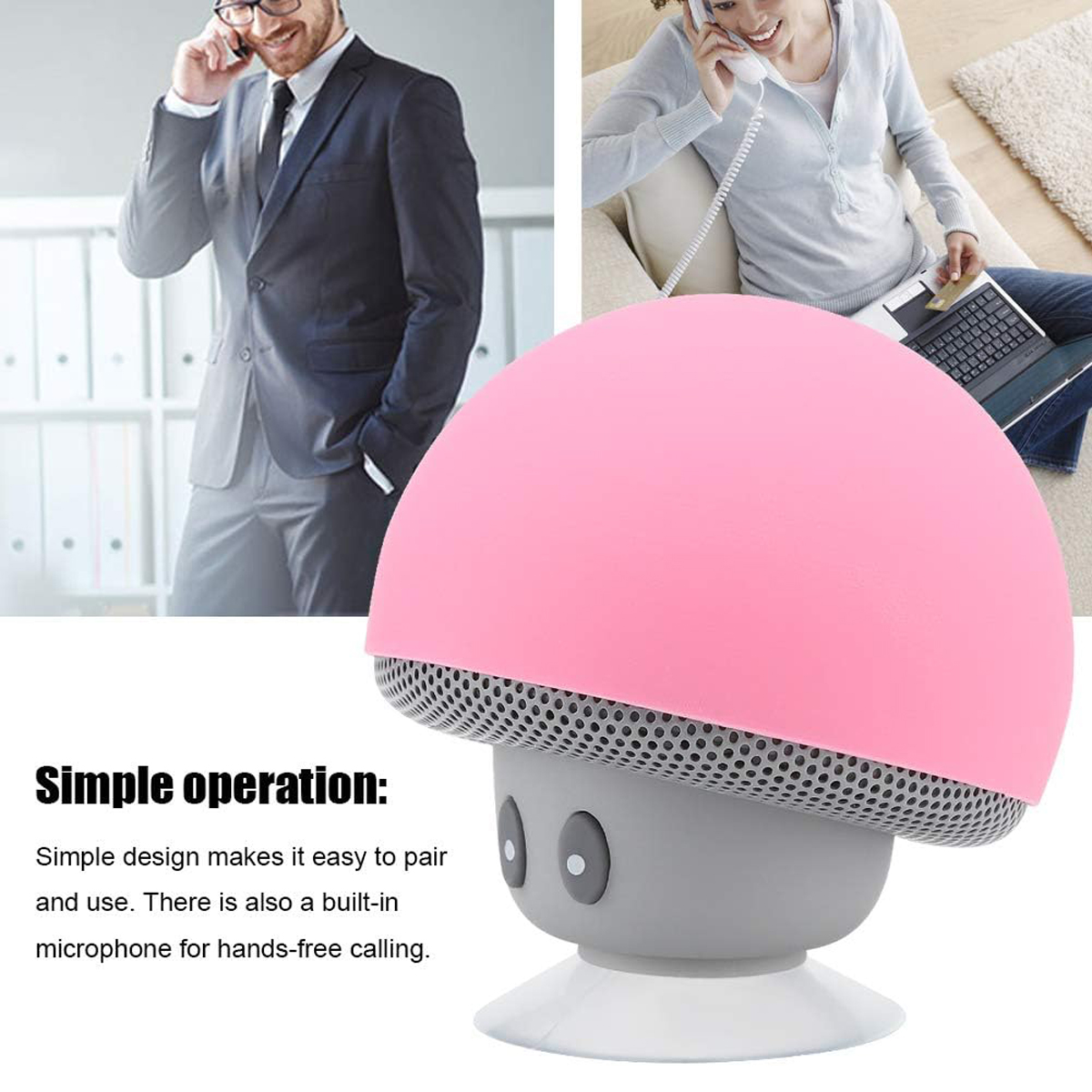 Portable Mushroom Wireless Subwoofer with Suction Cup 2