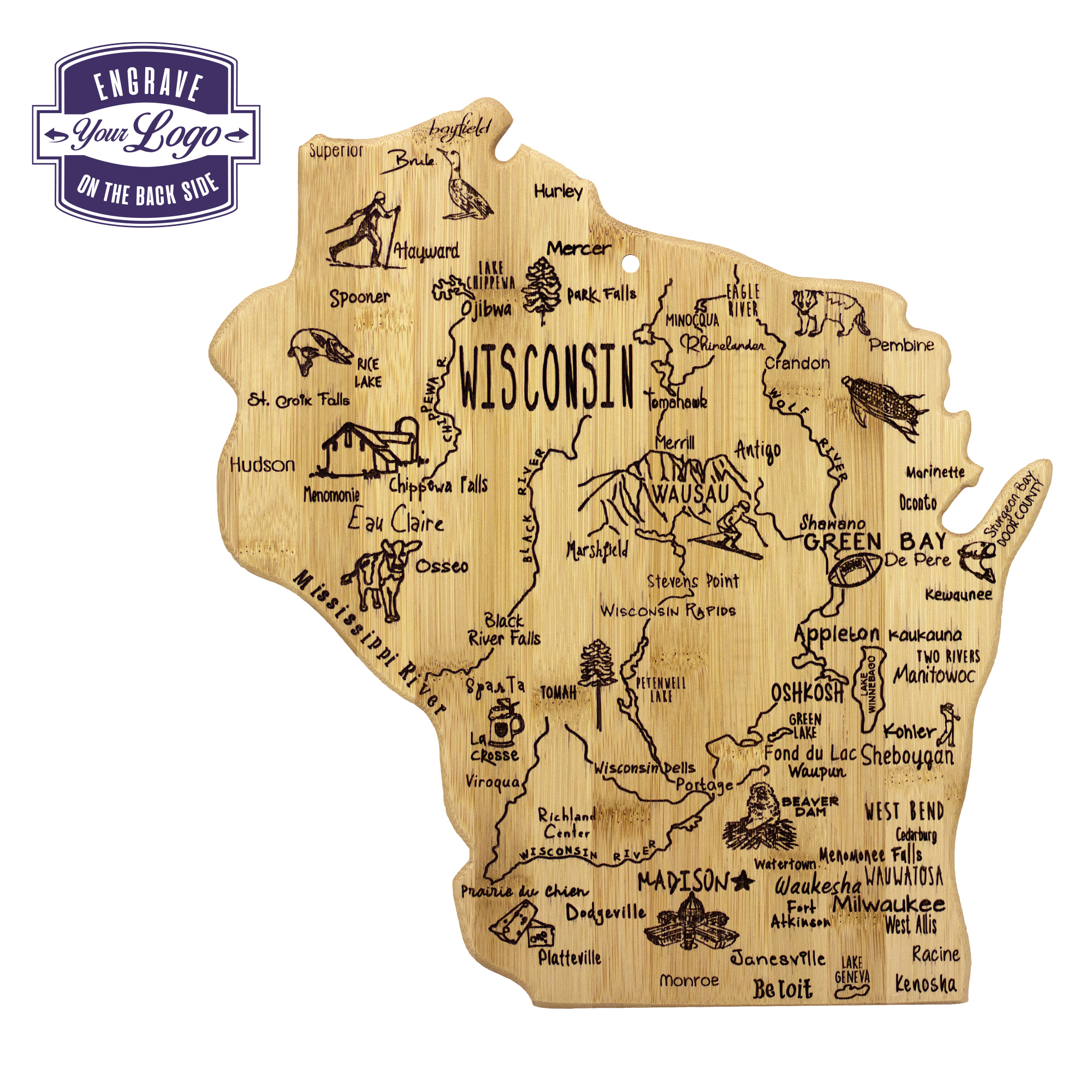 Destination Wisconsin Cutting & Serving Board