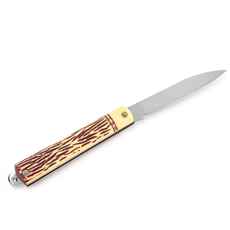 Stainless Steel Folding Pocket Knife with Wood Grain Handle 1