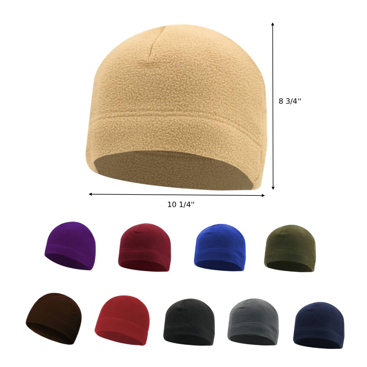Embroidered Polar Fleece Beanie Cap 1