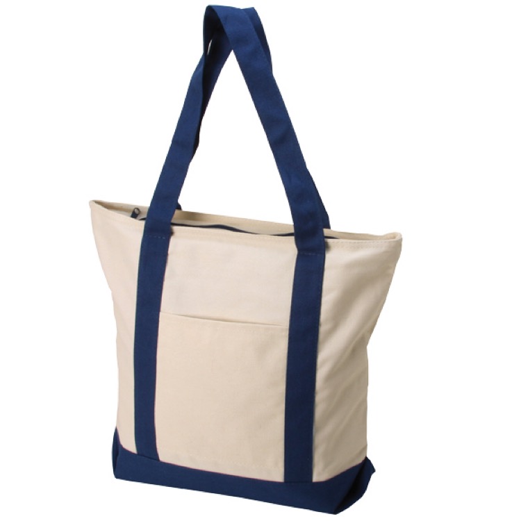 Cotton Boat Zip Tote, custom tote bag with logo imprint 8