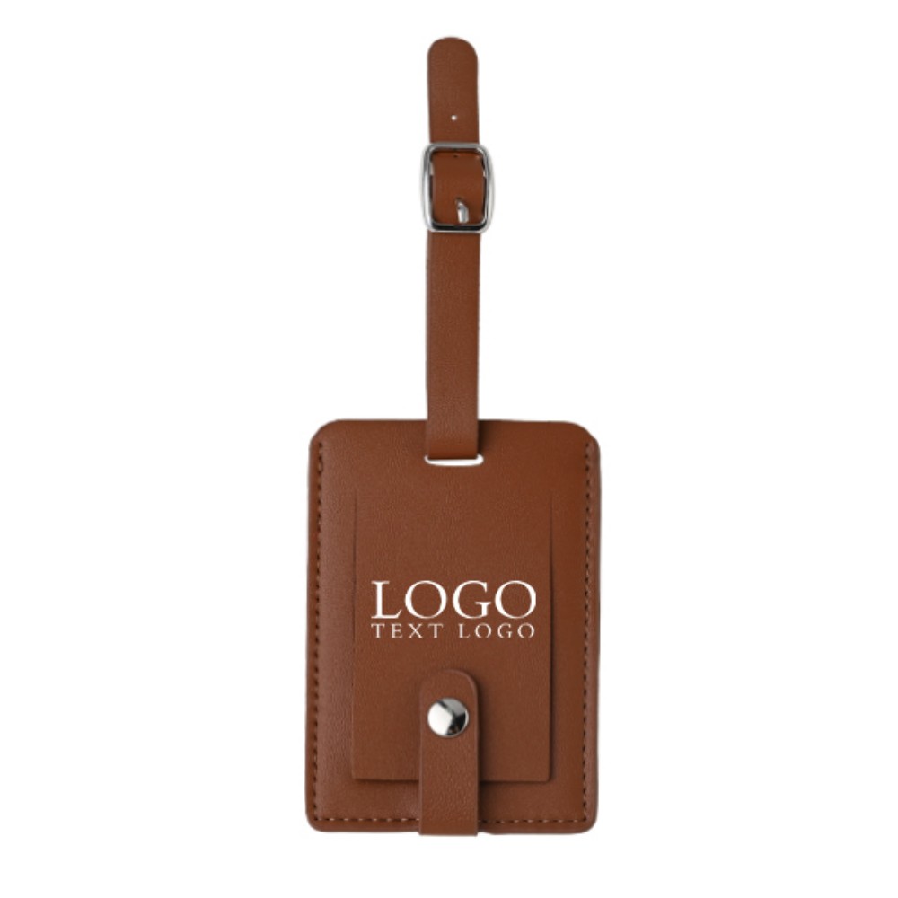 Elegant Leather Luggage Tags with A Classic Buckle Strap 1