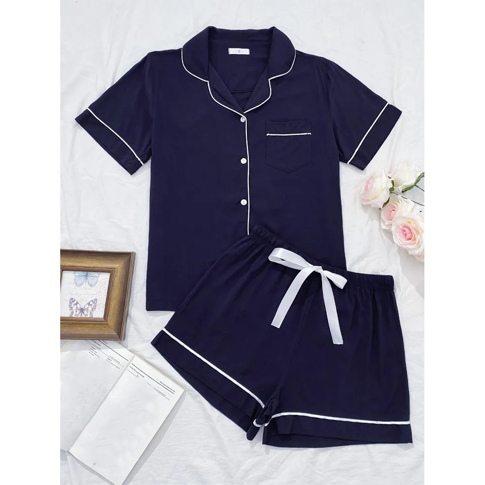 Womens Pajamas Short Sleeve Sleepwear Pj Set 2