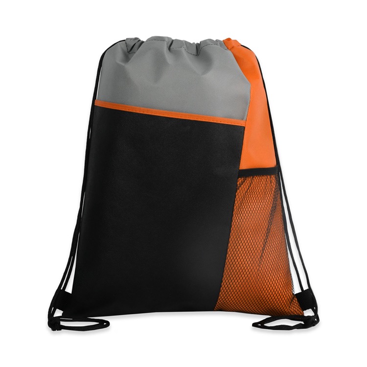 Tri-Colored Mesh Pocket Drawstring Backpack 31