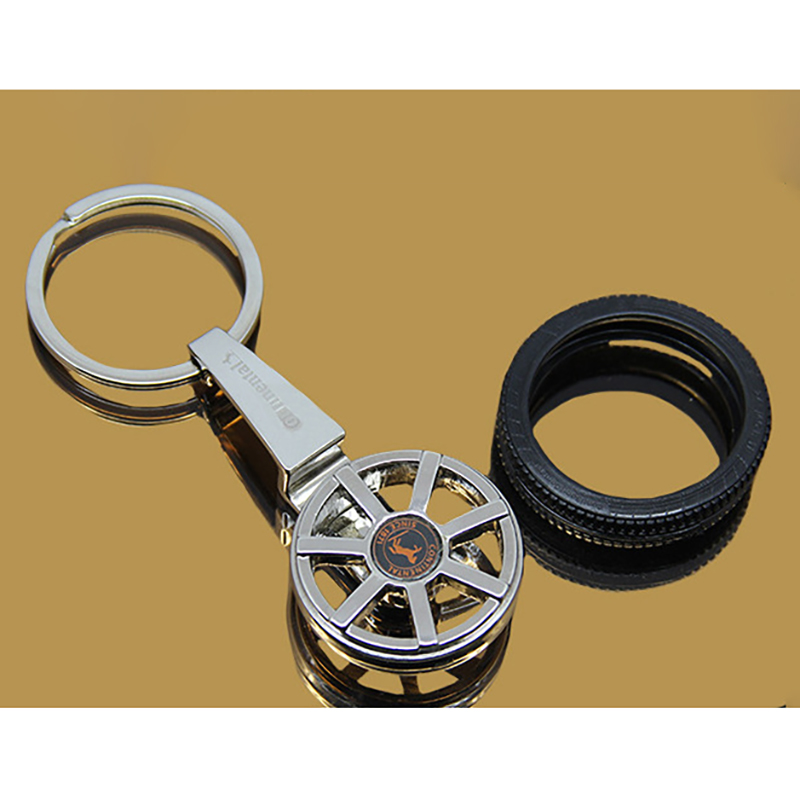 Creative Wheel Shape Metal Key Chain with Detachable Tyre 7