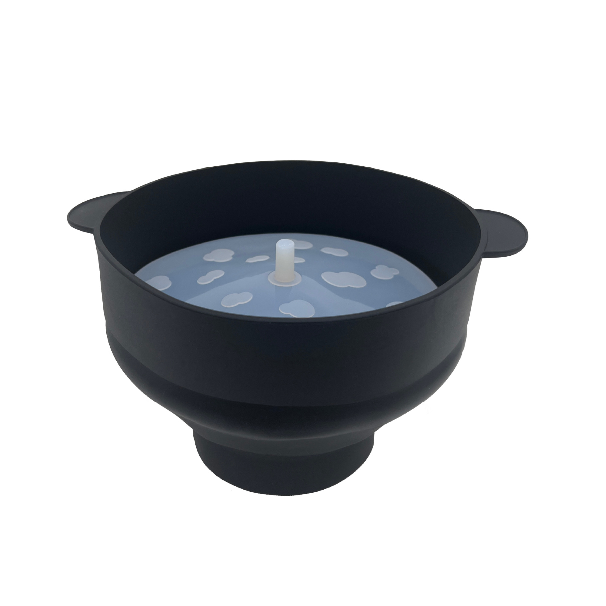 Collapsible Silicone Popcorn Bowl With Lid 9.5" x 7.9" x 2.4" 1