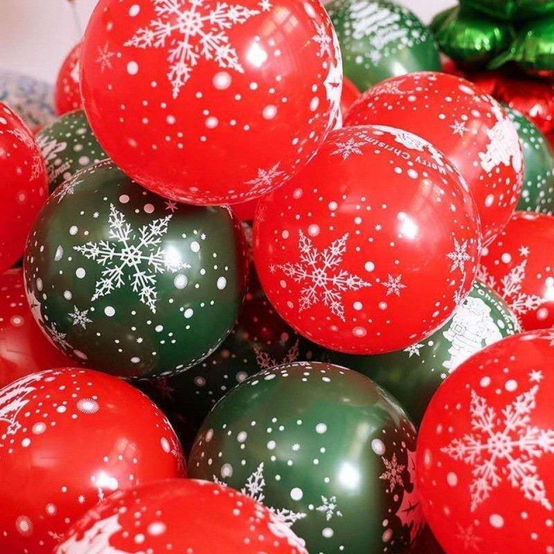 10 Inch 12 Inch Christmas Decoration Balloon Set Santa Claus Snowflake Decoration Latex Balloon 2
