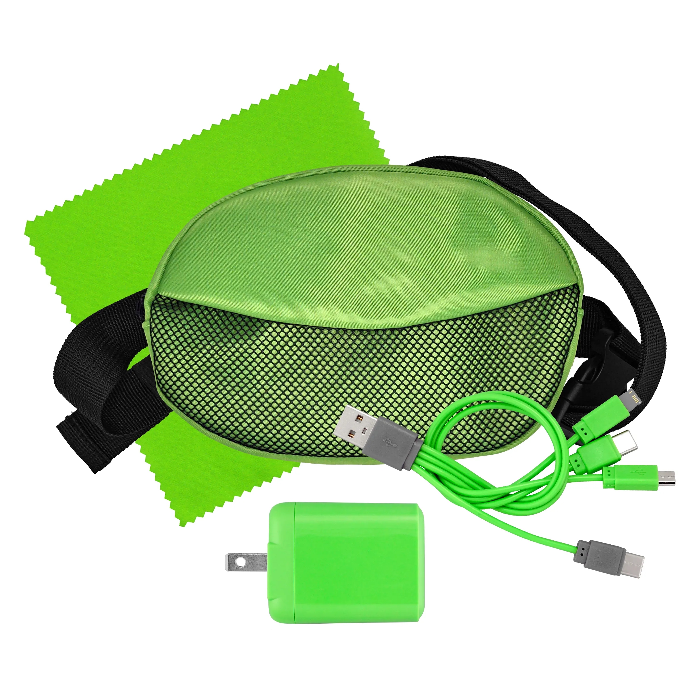 Sporty Fast Charger, Cable & Cloth Fanny Pack Set 8
