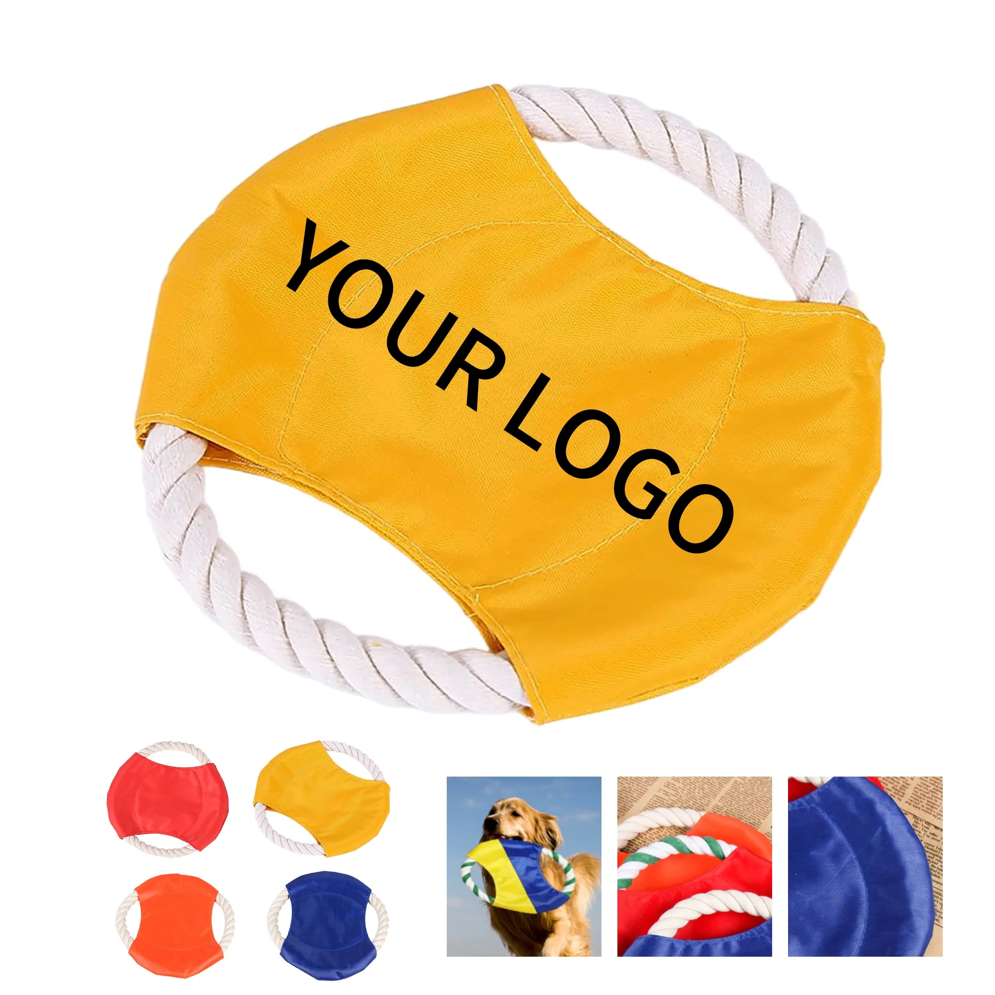 Reusable Cotton Dog Flying Disc Lightweight for Play or Training 3