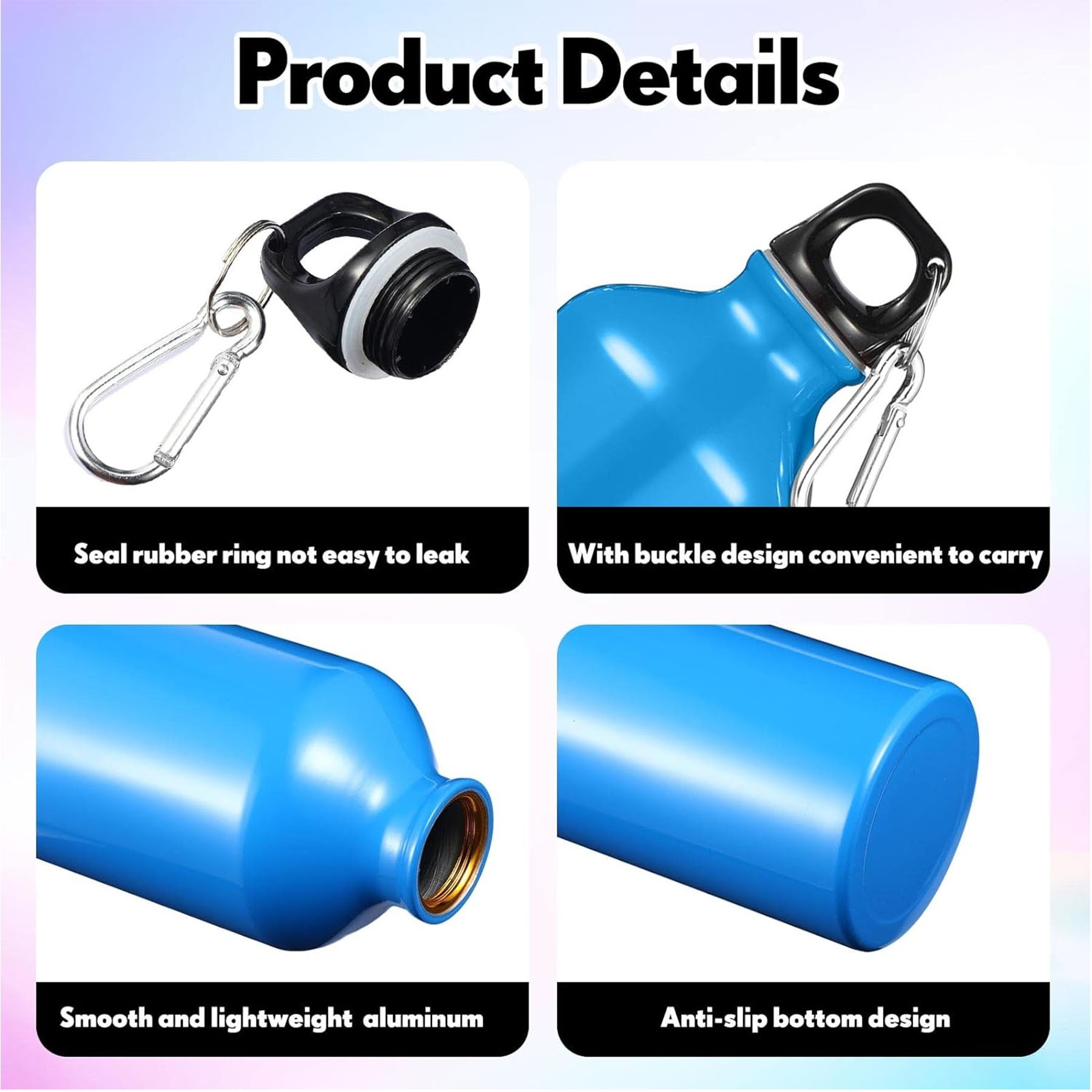 Aluminum Sports Water Bottle, custom water bottle with logo imprint 2