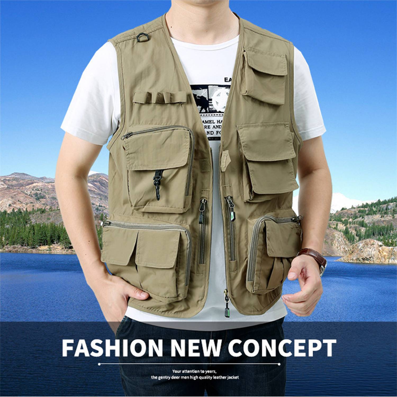 Men's casual outdoor detachable mesh quick-drying vest 20