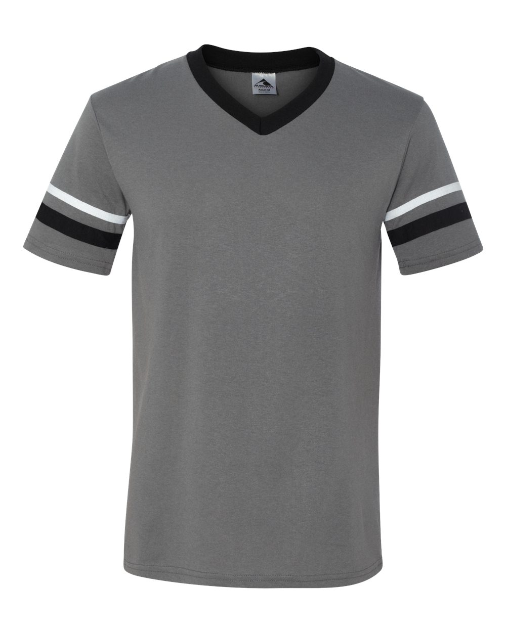 V-Neck Jersey with Striped Sleeves - 360 112