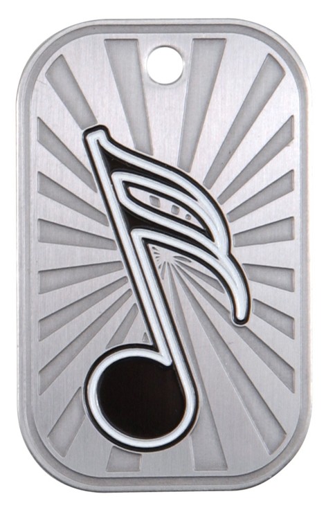 Music GI Series Dog Tag 2" Tall 1