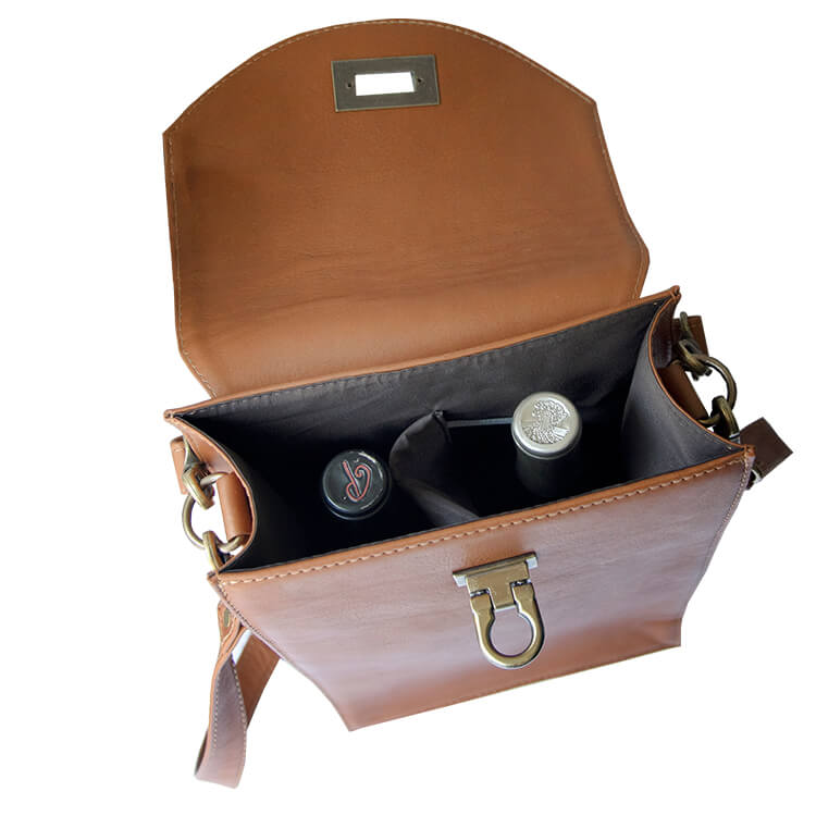 Vivo - Leather 2 Bottle Wine Tote 4