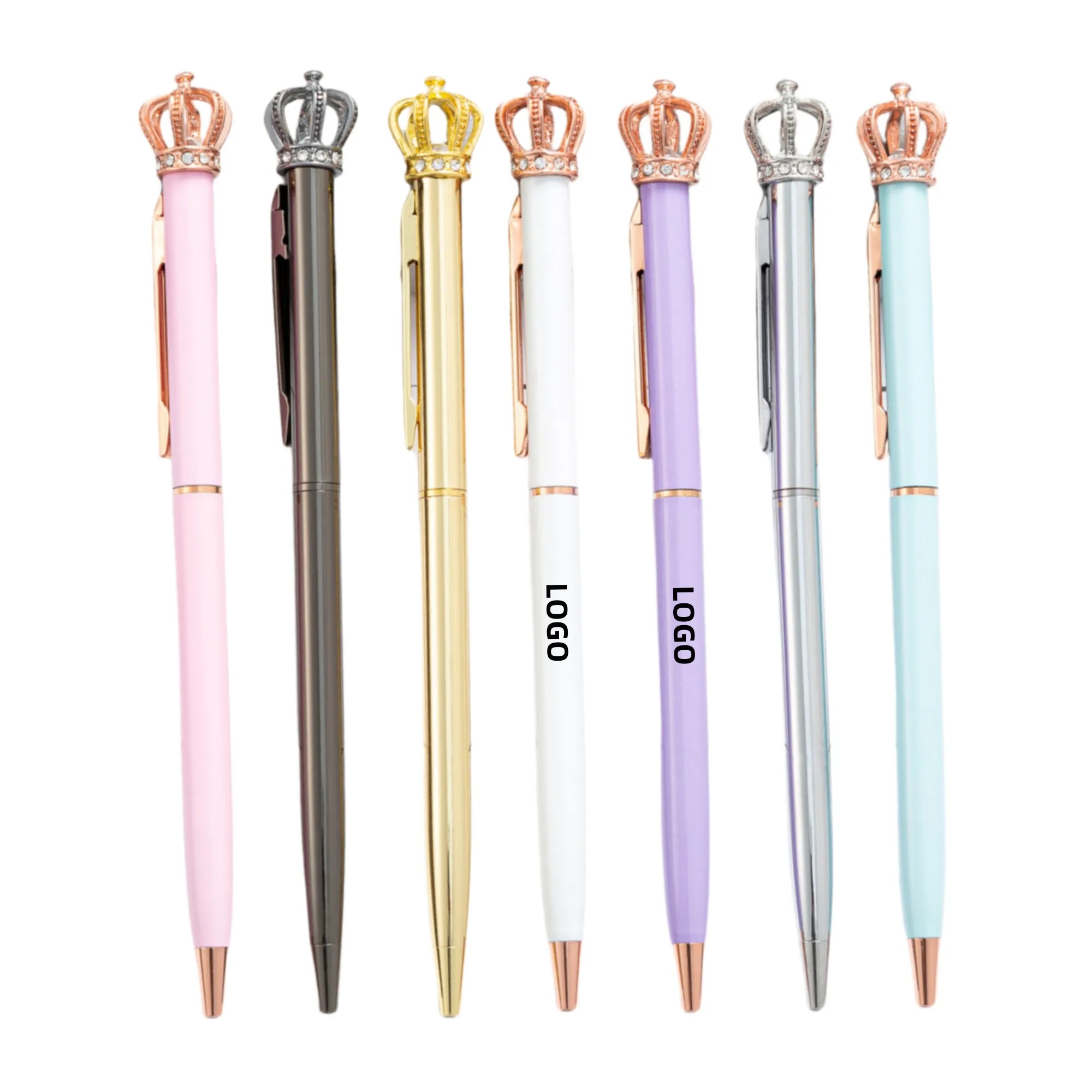 MOQ 50 Crystal Crown Shape Ballpoint Pen 3