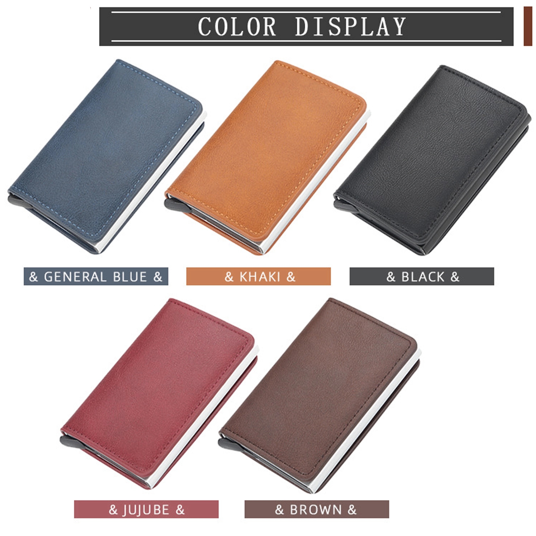 RFID Slim Wallet Pop-up Credit Card Holder With Money Clip 4