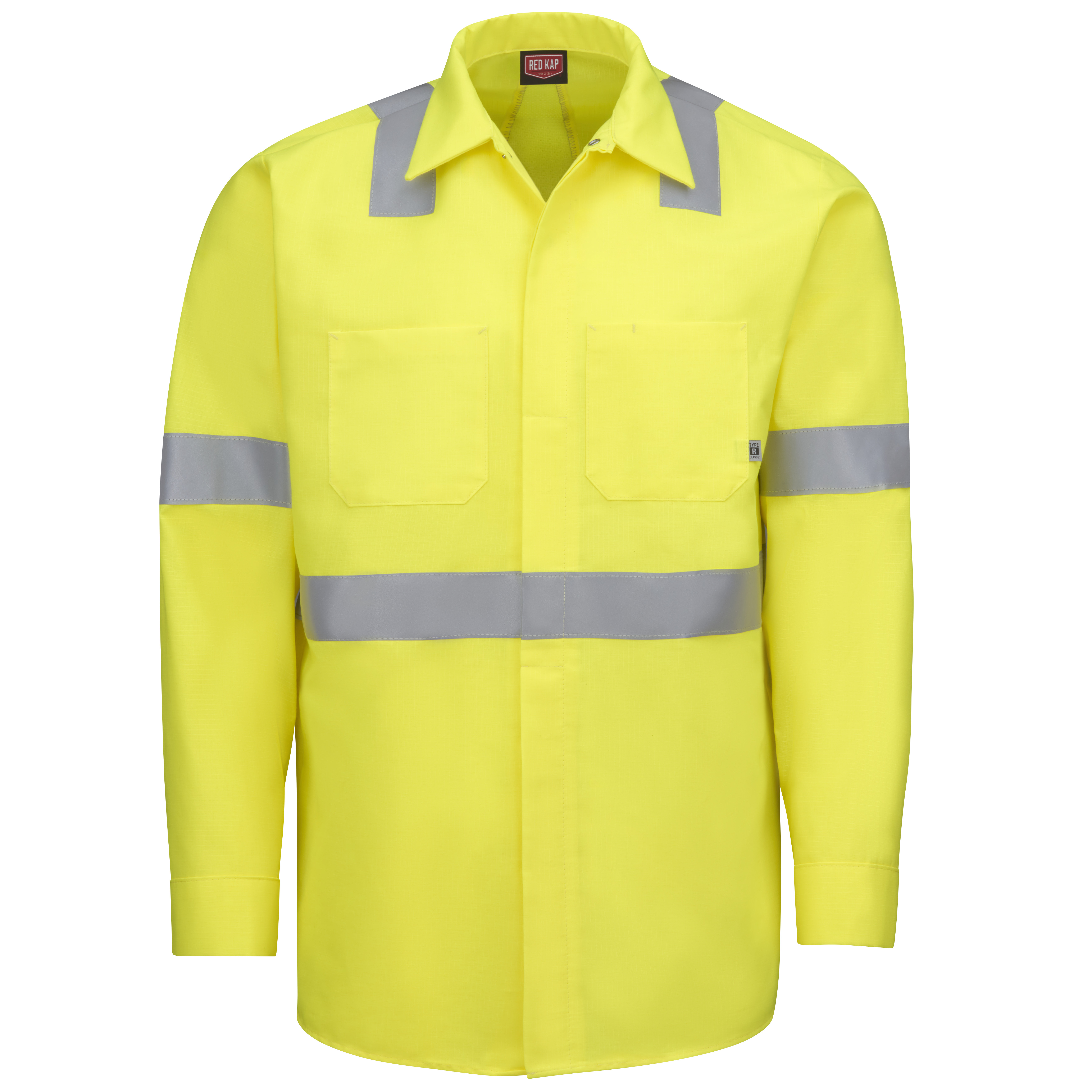 Red Kap® Long Sleeve Hi-Visibility Ripstop Work Shirt with MIMIX® + OilBlok, Type R Class 2 2