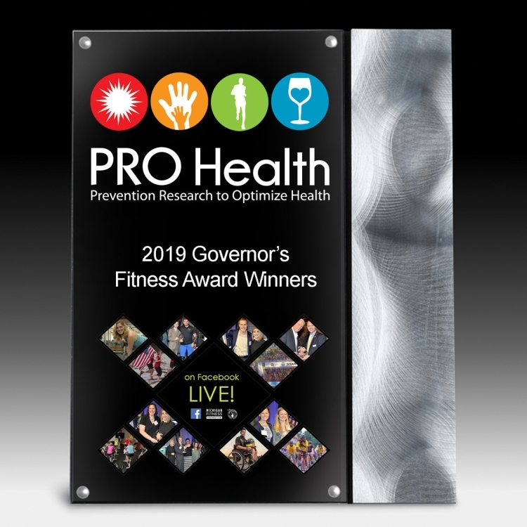 Striped Metal Plaque - Screen Print - (8" x 10" x 1/2") 3