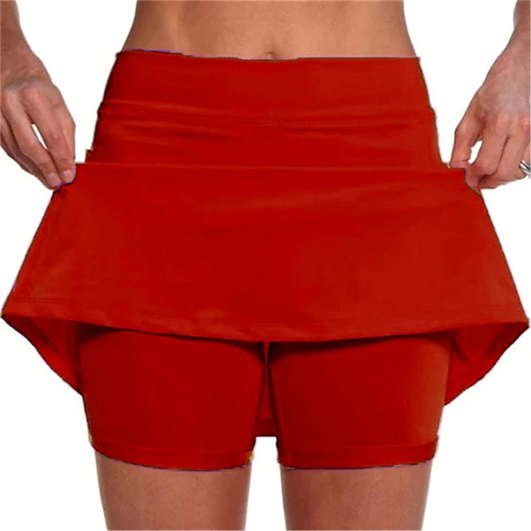 High Waist Athletic Sports Pants Skirt Casual Shorts 4