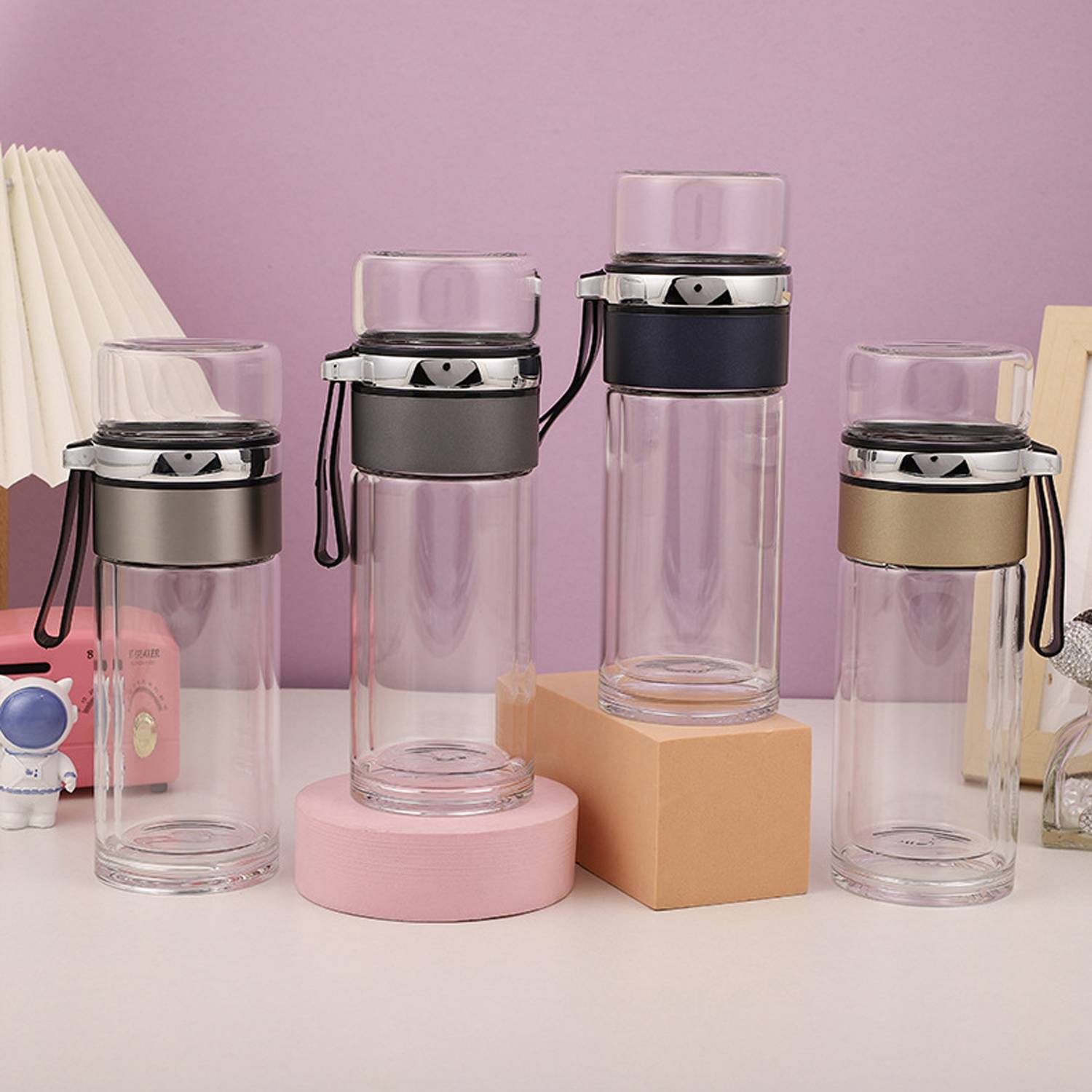 Business tea separated double layer insulated glass cup 2