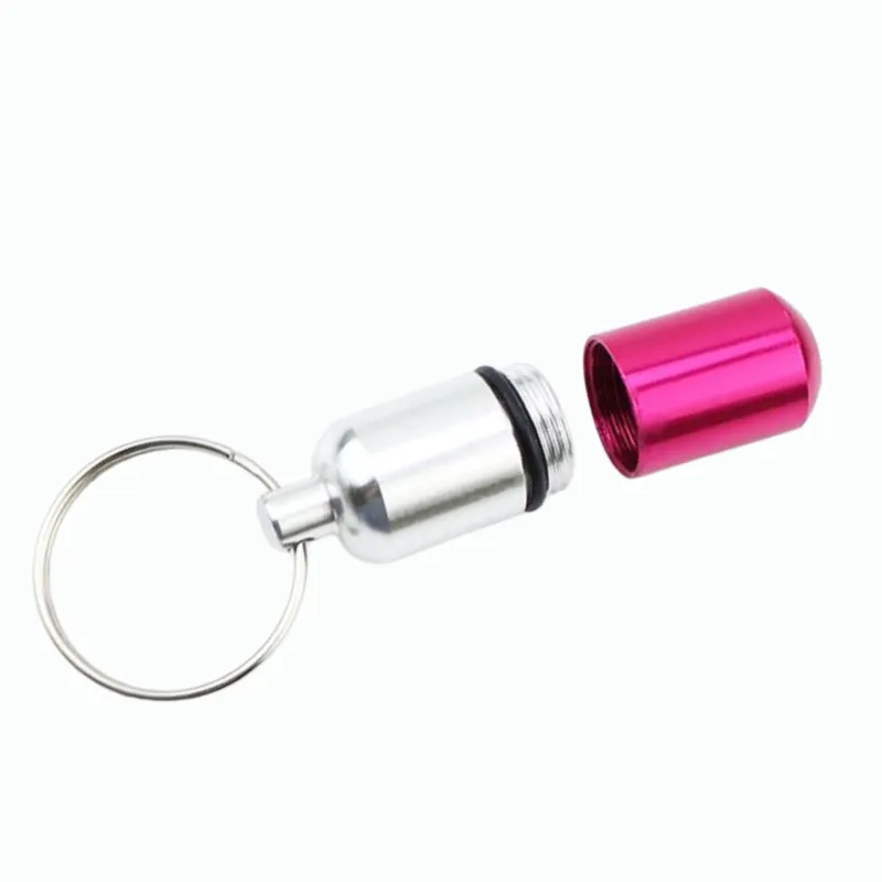 Aluminum Capsule Keychain Pillbox 4