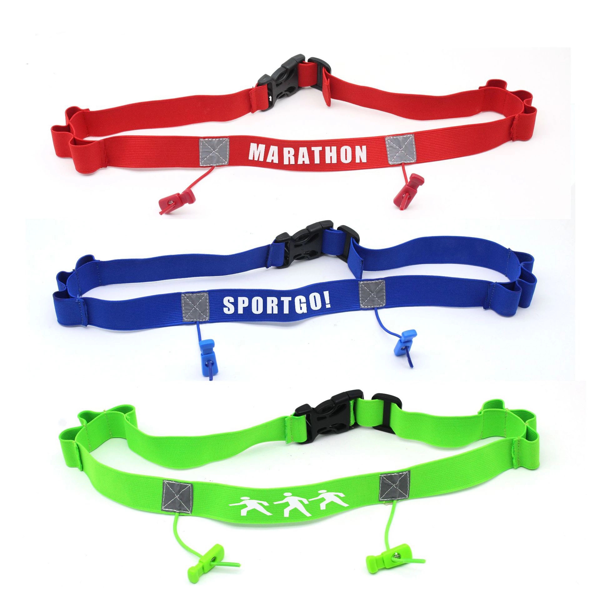 RACE NUMBER BELT WITH 6 ENERGY GEL HOLDERS 6