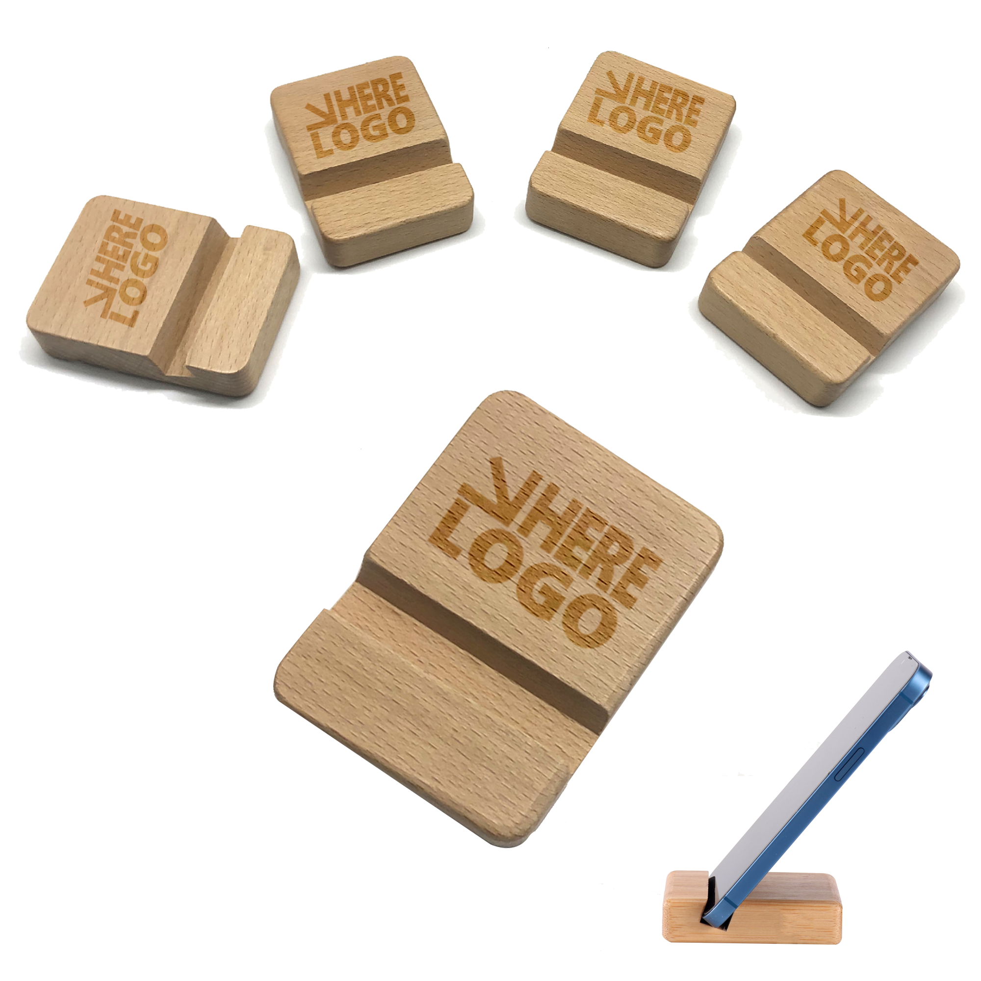 MOQ 20 PCS Wooden Phone Stand 2