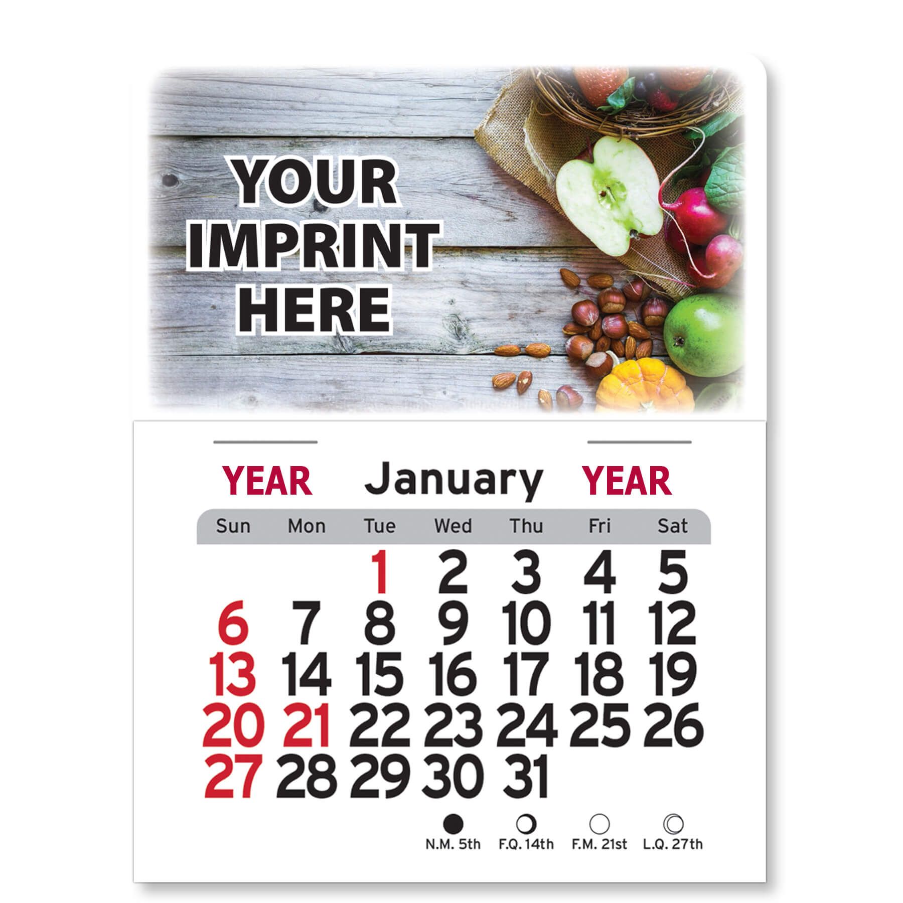 Adhesive Peel-N-Stick® Calendar - Rectangle 14