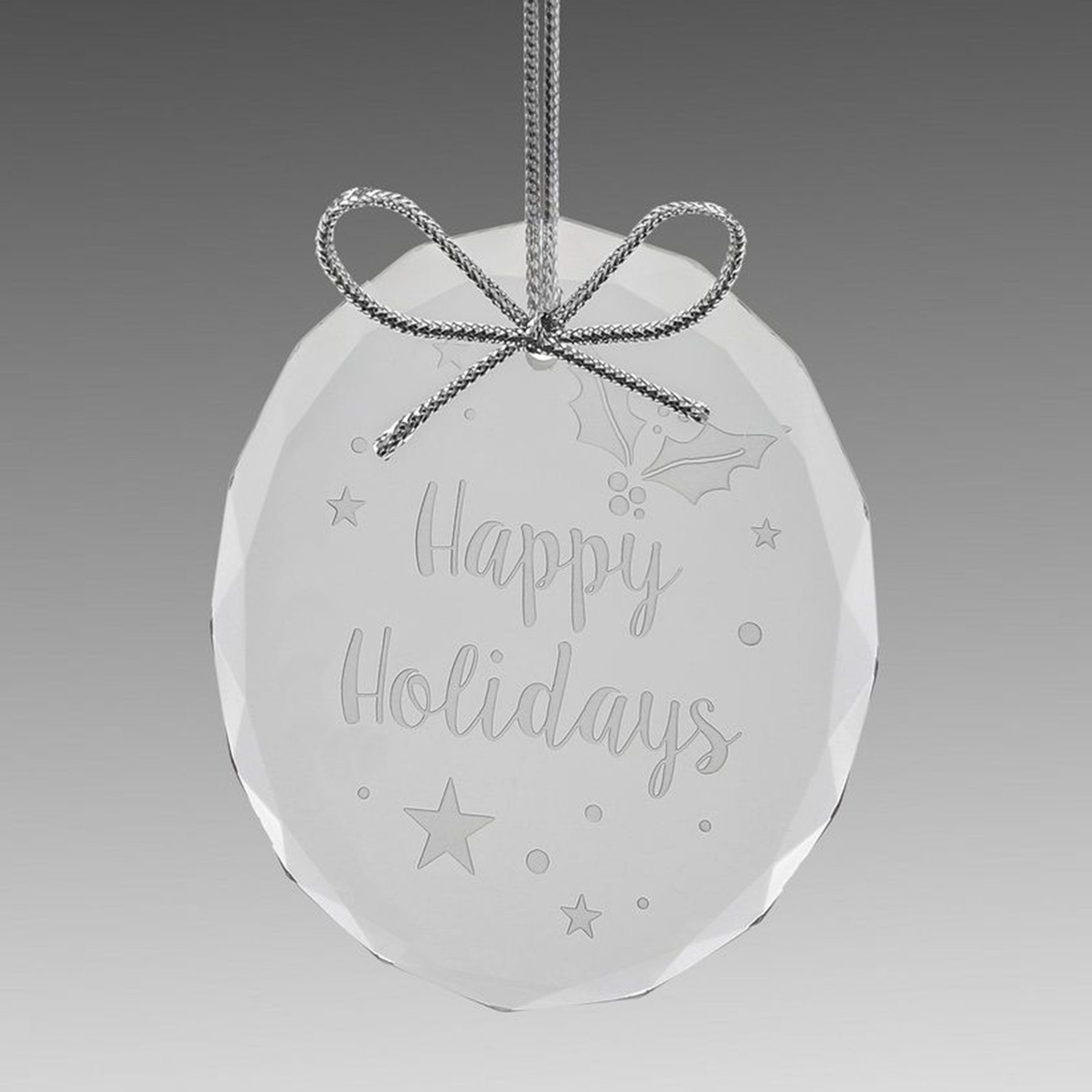 3" Oval Starfire Glass Faceted Ornament 2