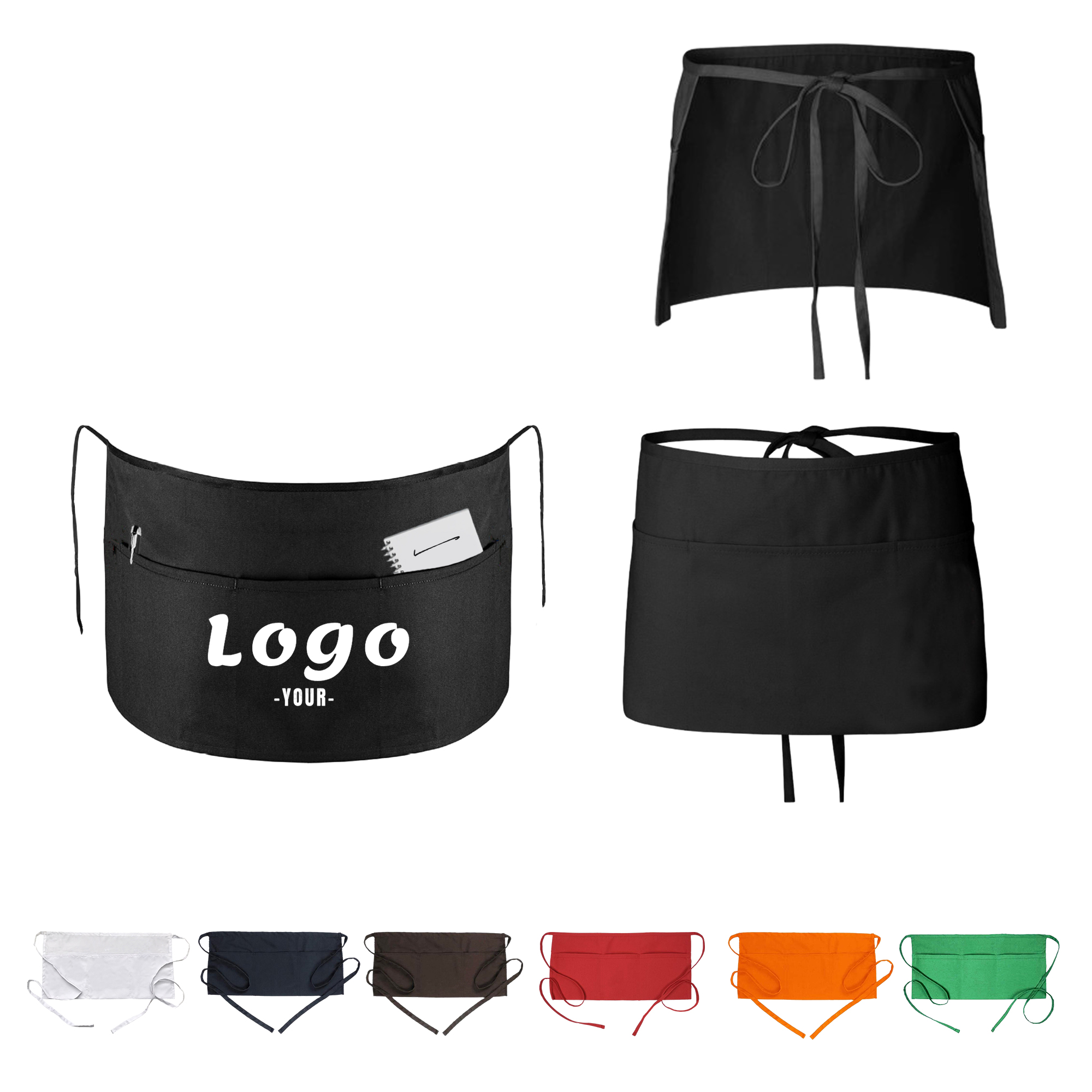 3 Pockets Half Body Server Short Aprons 2