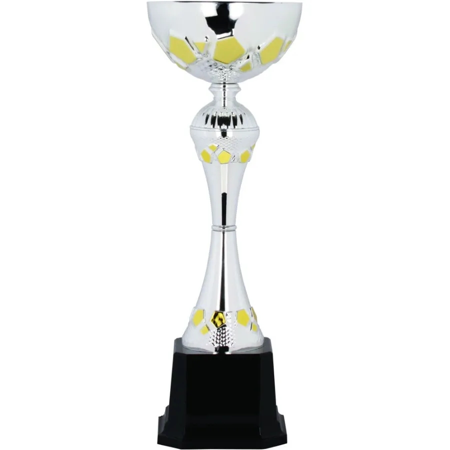 13 1/4" Silver/Gold Completed Metal Cup Trophy On Plastic Base 6