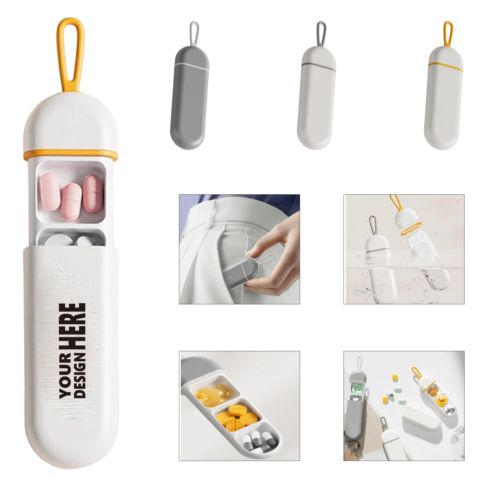 Portable Mini Pill Box with Three Compartments 2