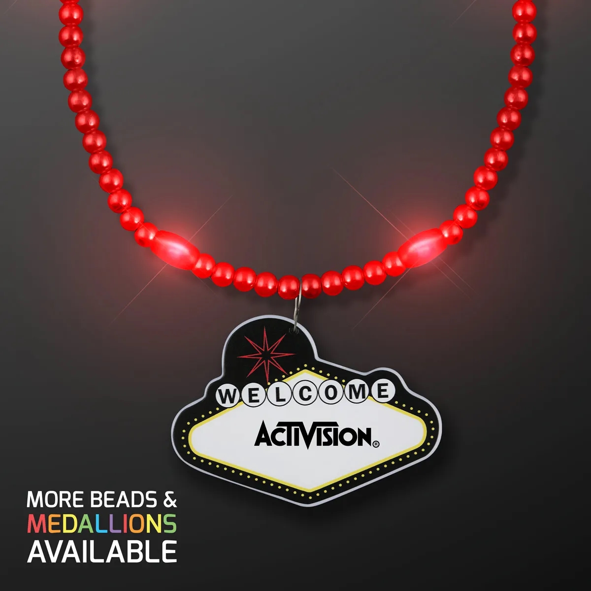 LED Bead Necklace with Las Vegas Medallion 3