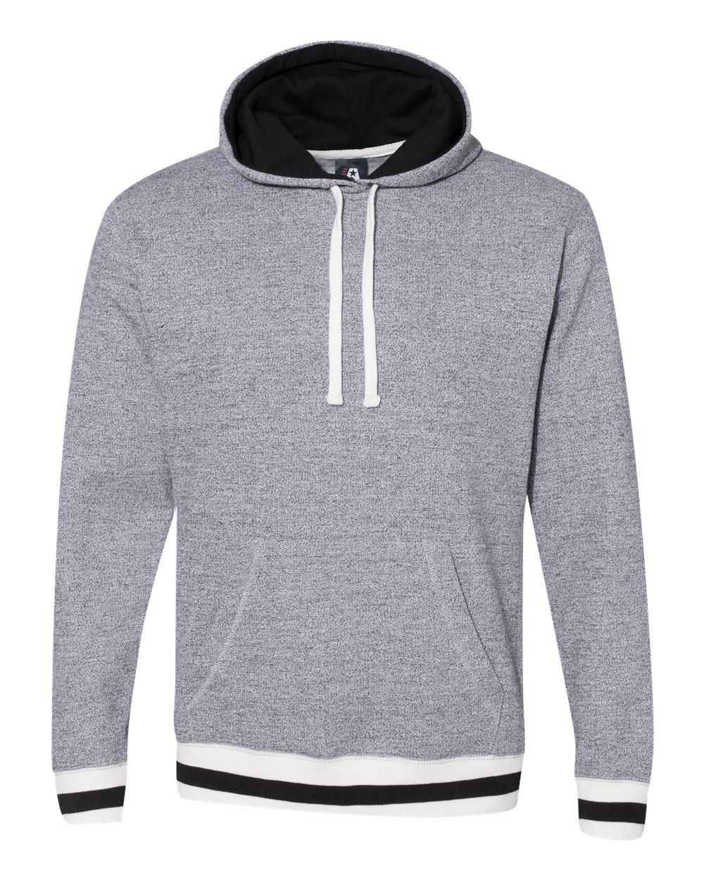 Unisex Peppered Fleece Lapover Hooded Sweatshirt - 8701 17