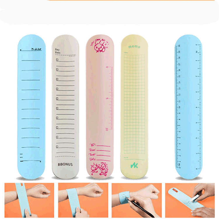 Memo Wrist Band/To Do List Slap Bracelets Silicone Reusable Erasable Wrist Band/ Waterproof Writable 1