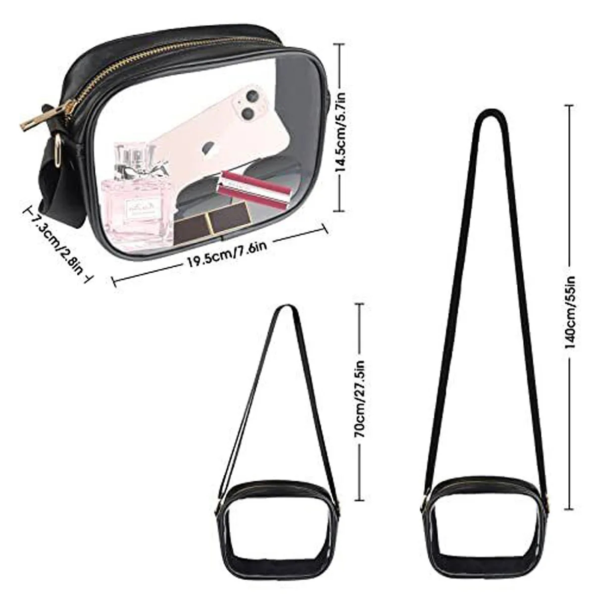 Custom Concerts Sports Events Festivals Clear Crossbody Bag 6