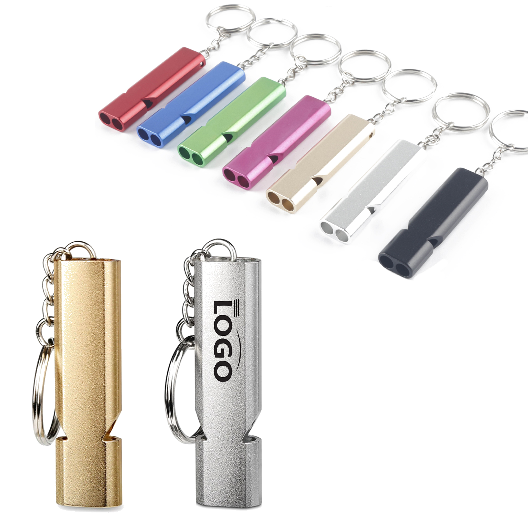 Emergency Survival Double Tube Whistle Keychain 3