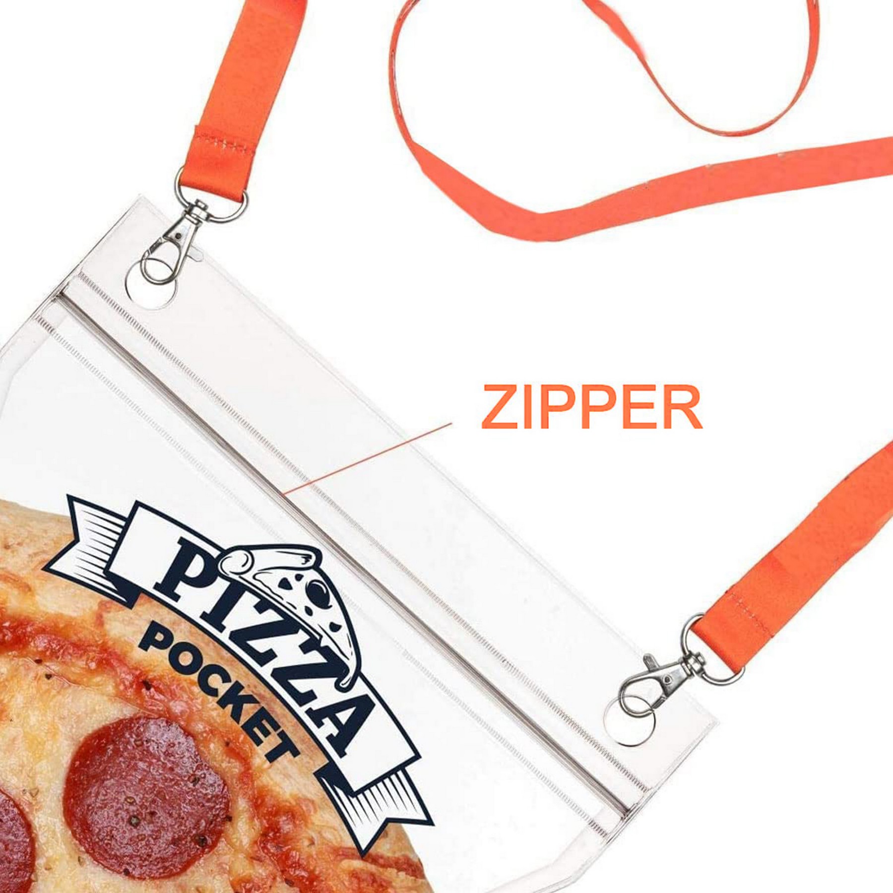 Portable Transparent Pizza Pouch Necklace 3