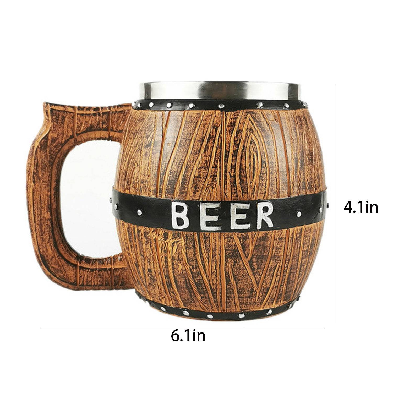 19oz Stainless Steel Barrel Beer Mug 7