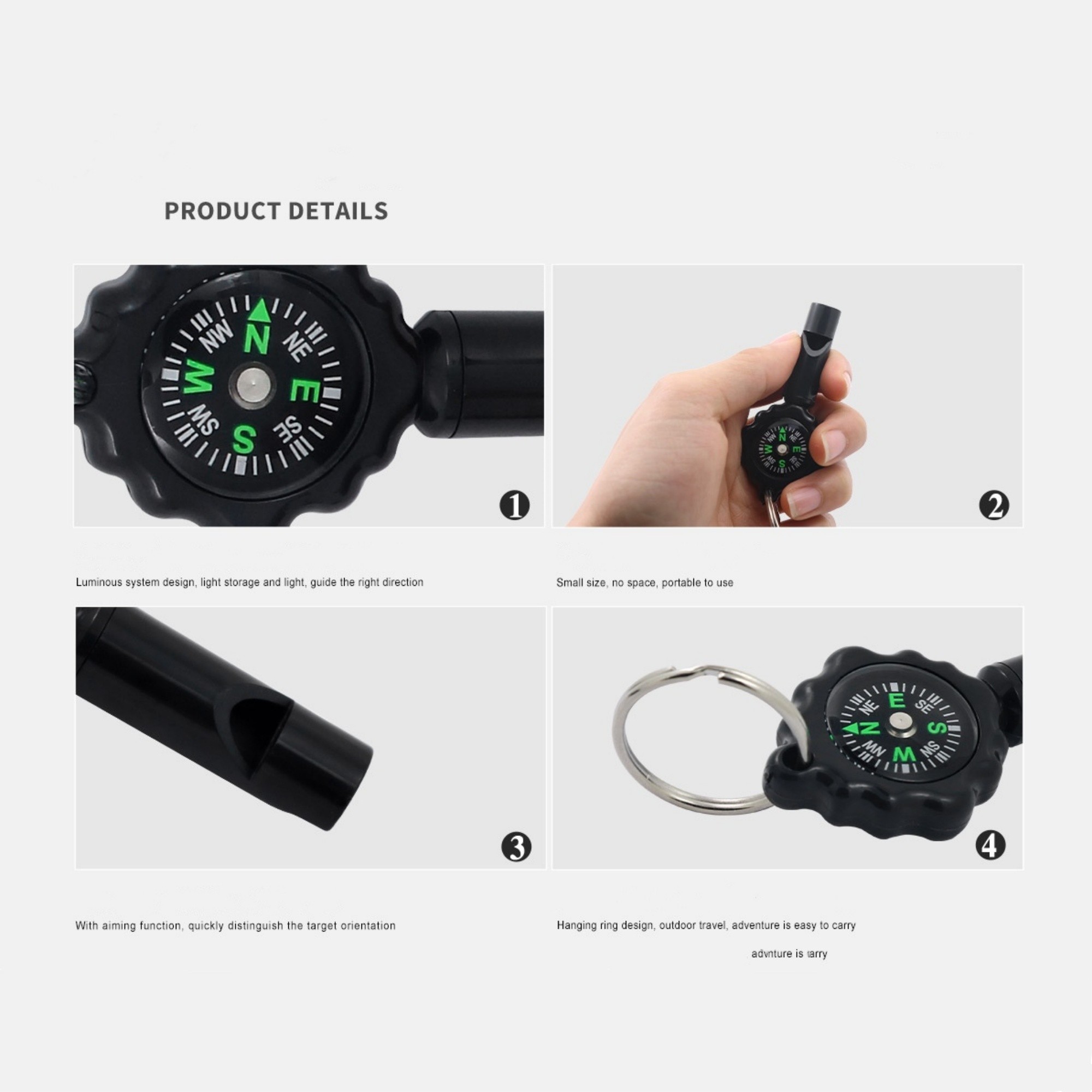 2 In 1 Survival Emergency Whistle Compass 4