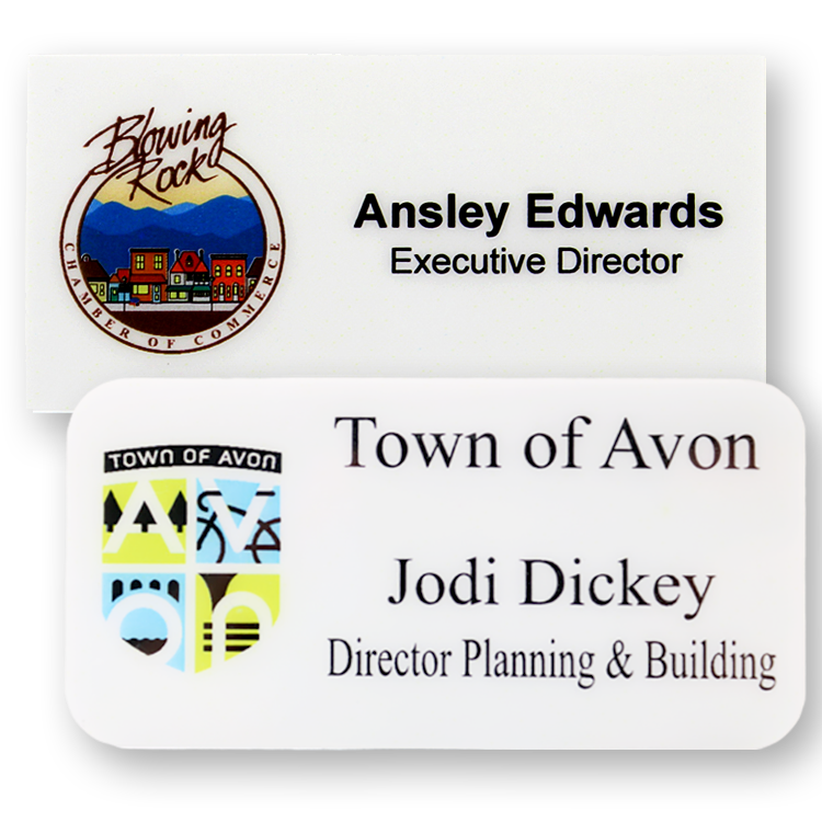 The Apollo full color name badge. 1.5"x3" 3